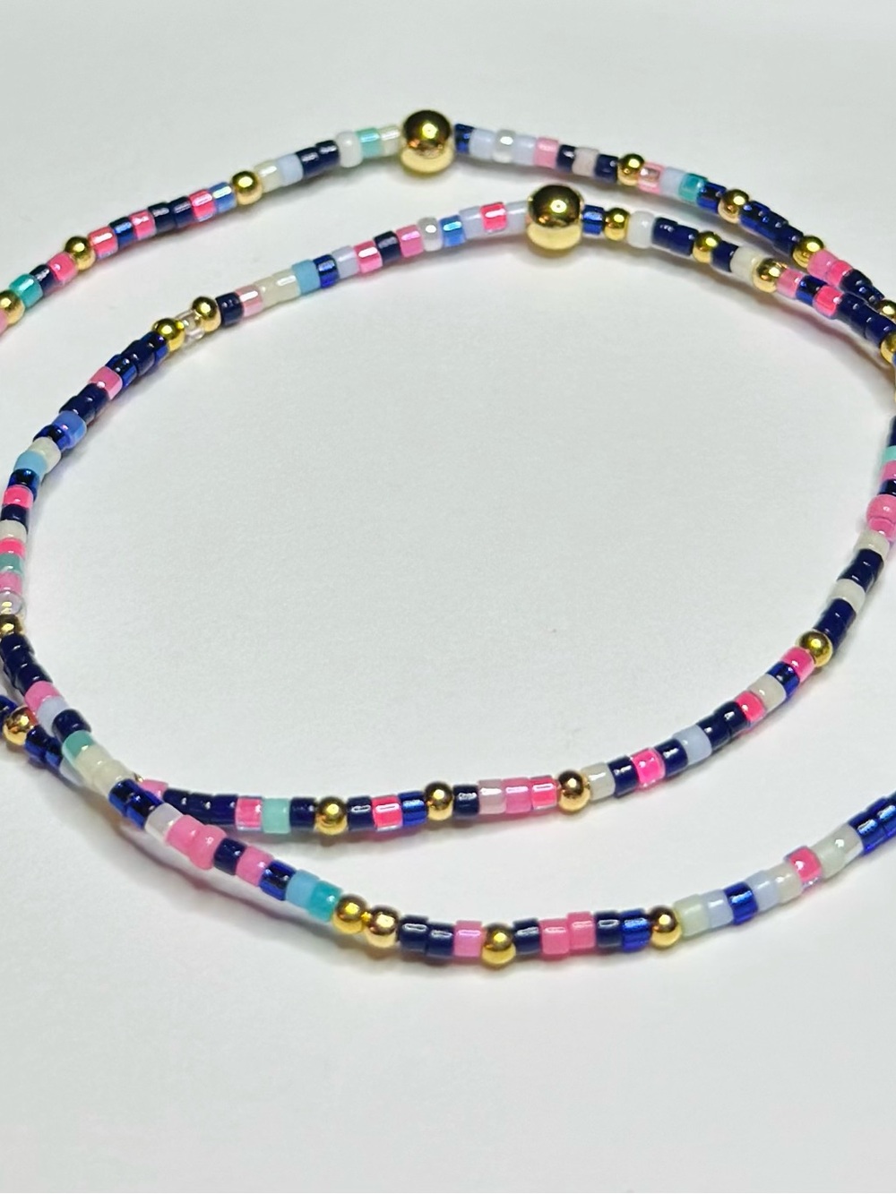 Beaded Multicolor & Gold Seed Bead Bracelet - Women Jewelry